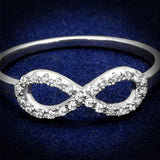 Rhodium 925 Sterling Silver Ring with AAA Grade CZ  in Clear
