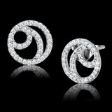 Rhodium 925 Sterling Silver Earrings with AAA Grade CZ  in Clear