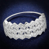 Rhodium 925 Sterling Silver Ring with AAA Grade CZ  in Clear