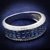 Rhodium 925 Sterling Silver Ring with Synthetic Synthetic Glass in Montana