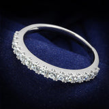 Rhodium 925 Sterling Silver Ring with AAA Grade CZ  in Clear