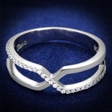 Rhodium 925 Sterling Silver Ring with AAA Grade CZ  in Clear