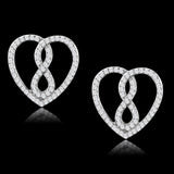 Rhodium 925 Sterling Silver Earrings with AAA Grade CZ  in Clear