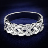 Rhodium 925 Sterling Silver Ring with AAA Grade CZ  in Clear