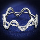 Rhodium 925 Sterling Silver Ring with AAA Grade CZ  in Clear