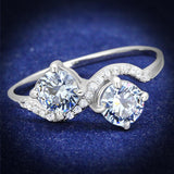 Rhodium 925 Sterling Silver Ring with AAA Grade CZ  in Light Amethyst