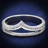 Rhodium 925 Sterling Silver Ring with AAA Grade CZ  in Clear