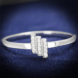 Rhodium 925 Sterling Silver Ring with AAA Grade CZ  in Clear