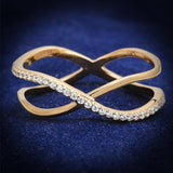 Rose Gold 925 Sterling Silver Ring with AAA Grade CZ  in Clear