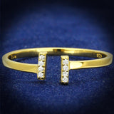 Gold 925 Sterling Silver Ring with AAA Grade CZ  in Clear
