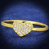 Gold 925 Sterling Silver Ring with AAA Grade CZ  in Clear
