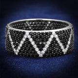 Rhodium + Ruthenium 925 Sterling Silver Ring with Synthetic Spinel in Multi Color