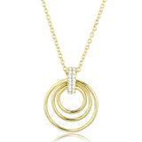 Gold 925 Sterling Silver Necklace with AAA Grade CZ  in Clear