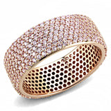 Rose Gold 925 Sterling Silver Ring with AAA Grade CZ  in Light Rose