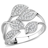 Rhodium 925 Sterling Silver Ring with AAA Grade CZ  in Clear
