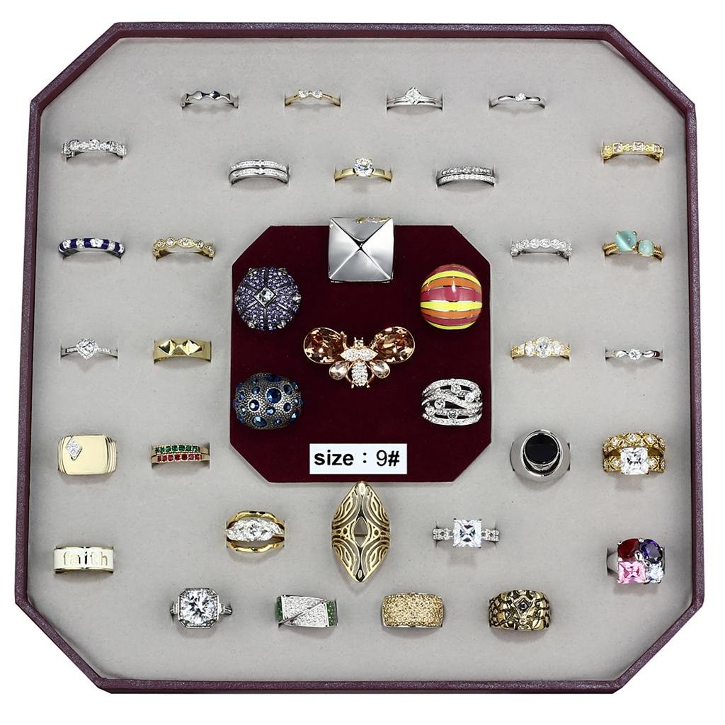 002-SIZE9 - Assorted Brass Ring with Assorted  in Assorted