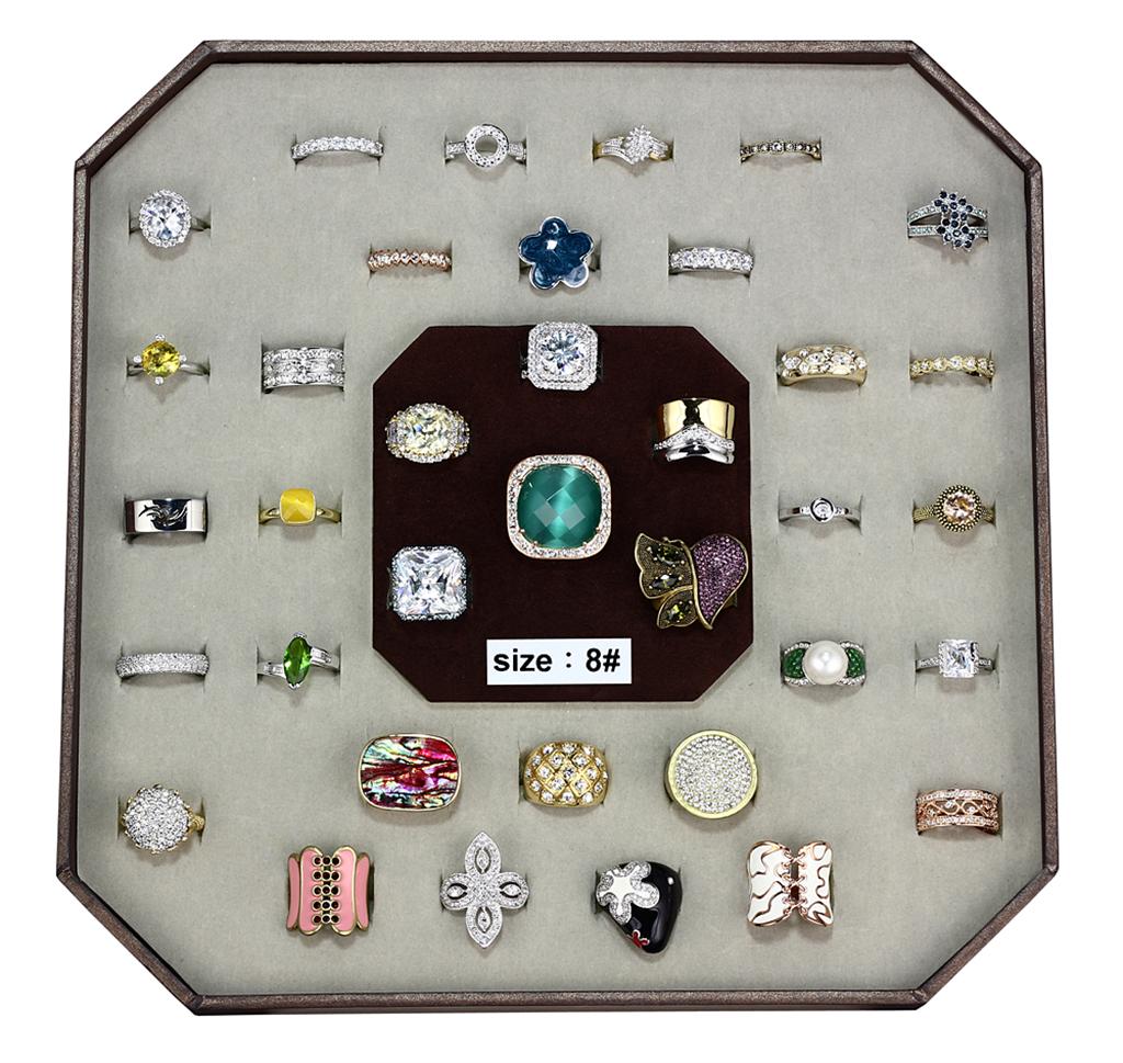 003-SIZE8 - Assorted Brass Ring with Assorted  in Assorted