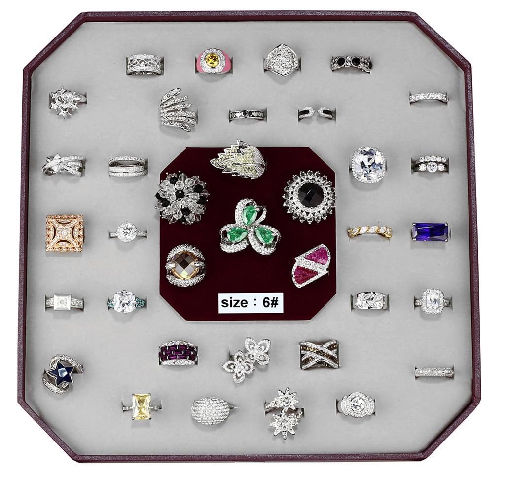 004-SIZE6 - Assorted Brass Ring with Assorted  in Assorted