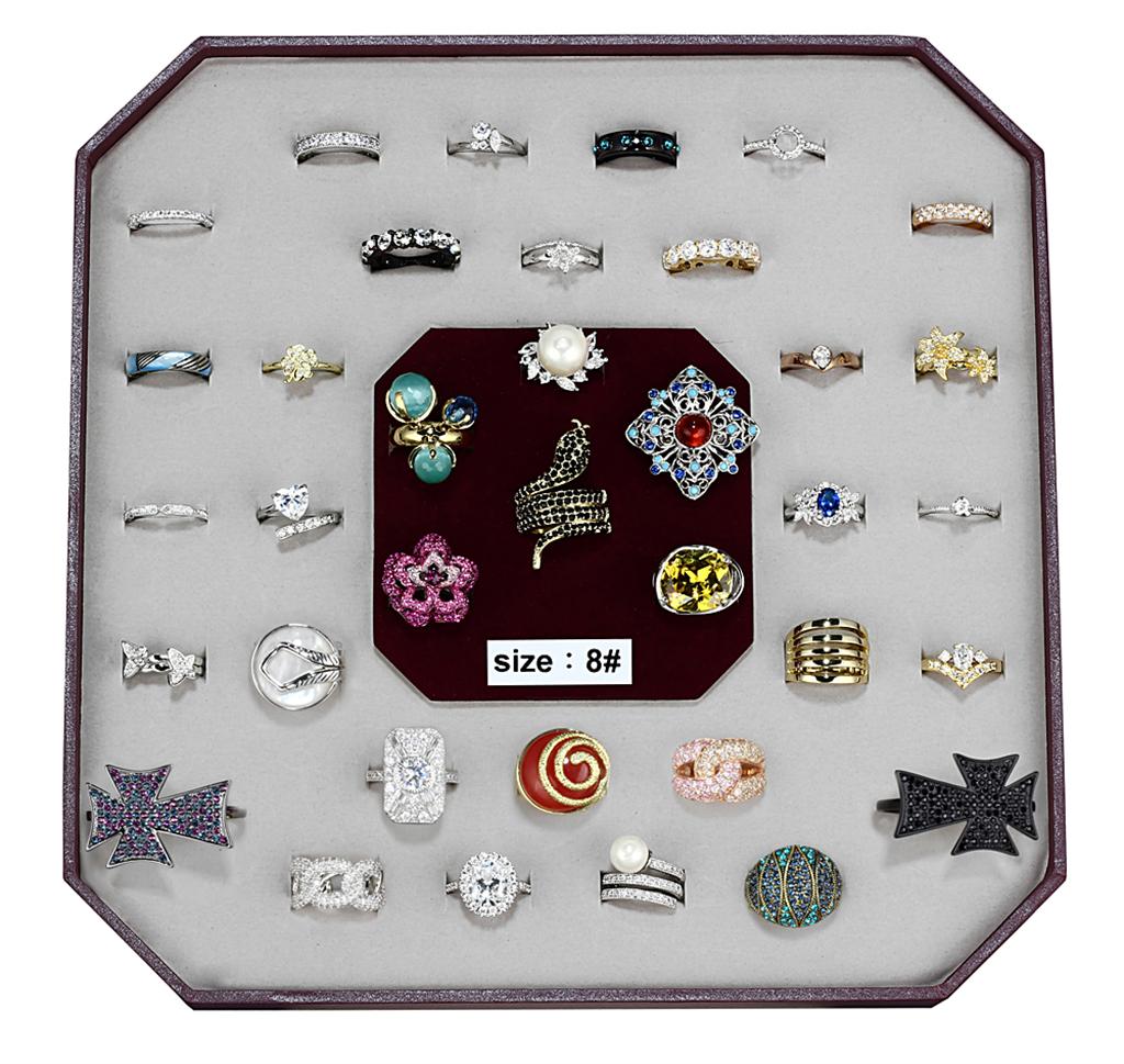004-SIZE8 - Assorted Brass Ring with Assorted  in Assorted