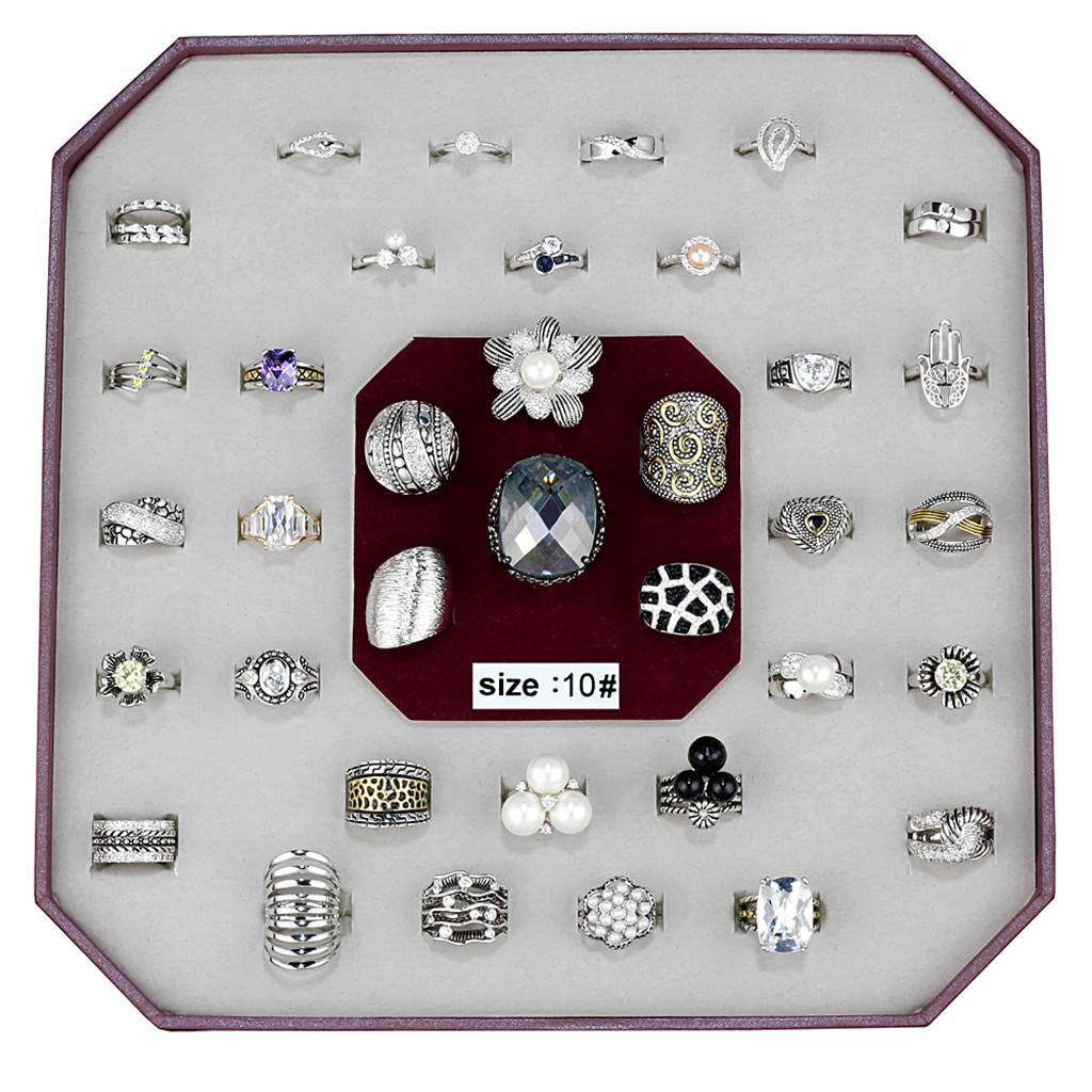 006-SIZE10 - Assorted Brass Ring with Assorted  in Assorted