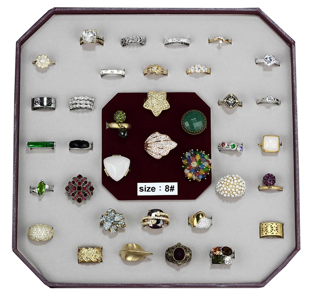 006-SIZE8 - Assorted Brass Ring with Assorted  in Assorted