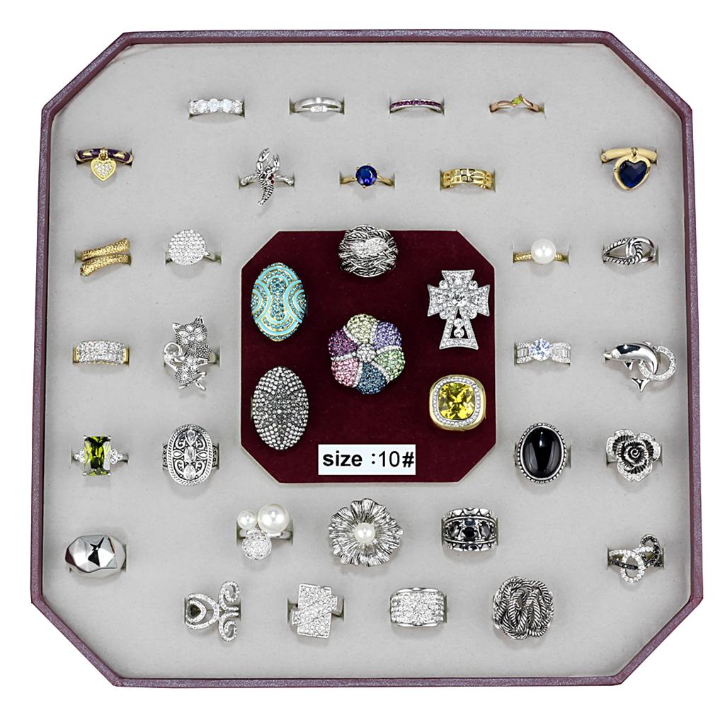 007-SIZE10 - Assorted Brass Ring with Assorted  in Assorted