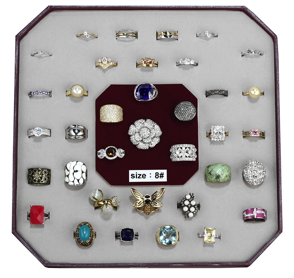 007-SIZE8 - Assorted Brass Ring with Assorted  in Assorted