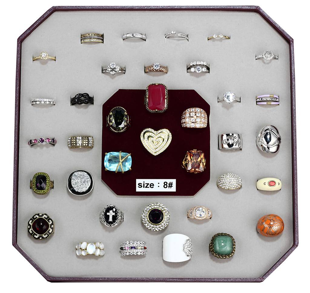008-SIZE8 - Assorted Brass Ring with Assorted  in Assorted