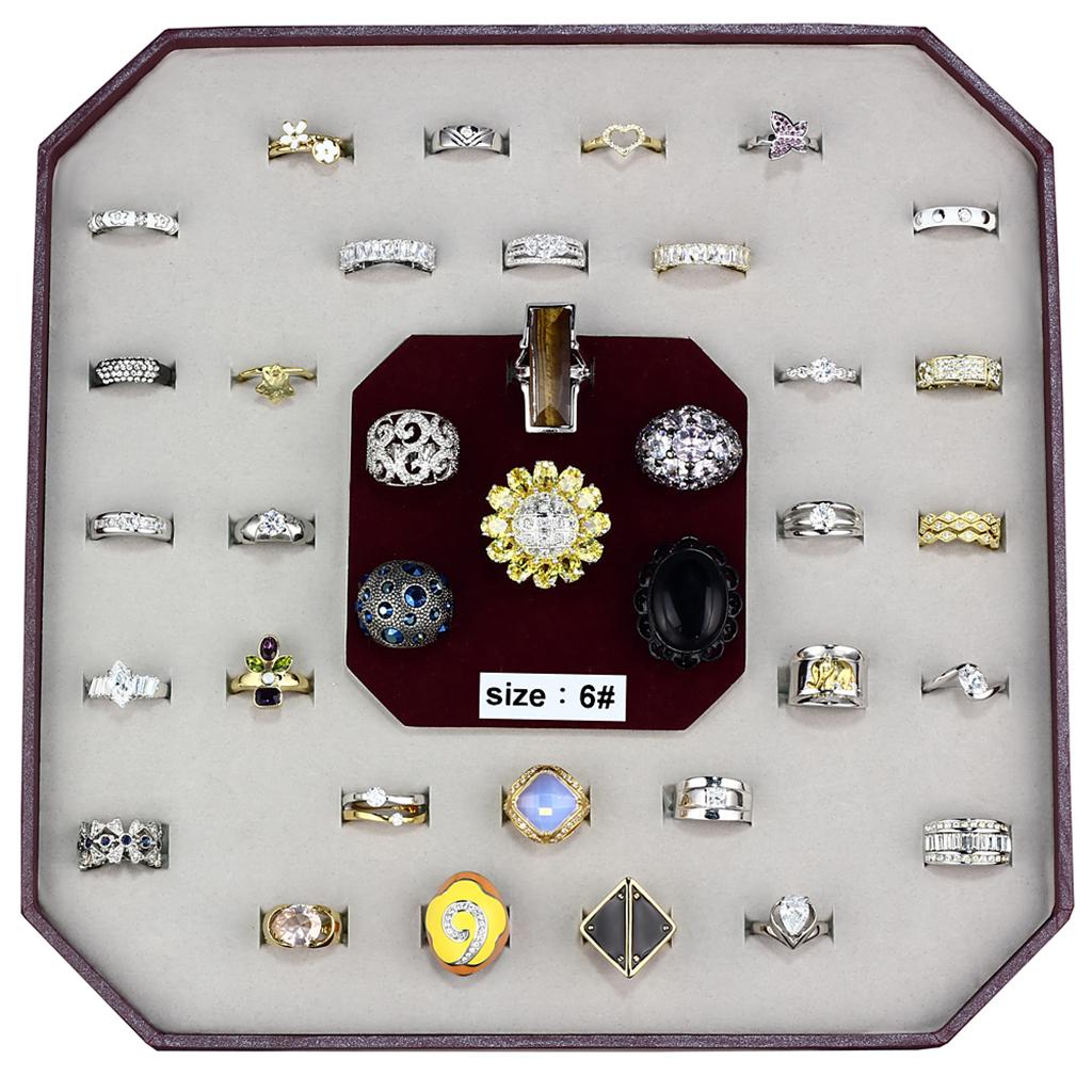 009-SIZE6 - Assorted Brass Ring with Assorted  in Assorted