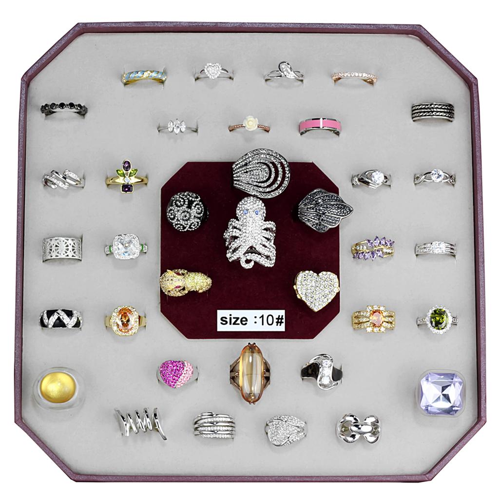 011-SIZE10 - Assorted Brass Ring with Assorted  in Assorted
