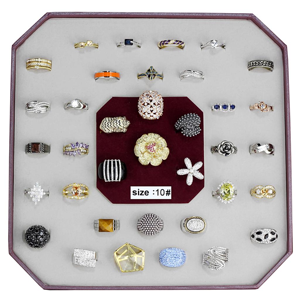012-SIZE10 - Assorted Brass Ring with Assorted  in Assorted