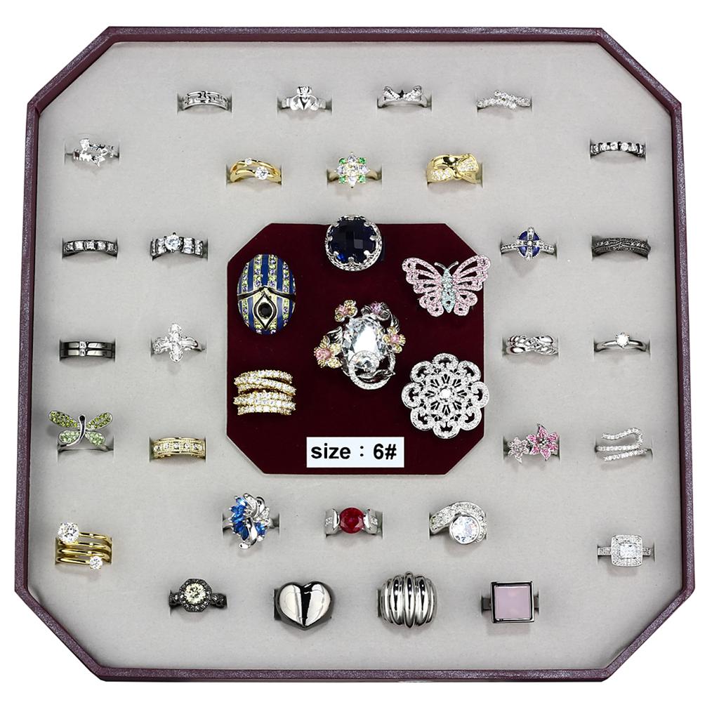 012-SIZE6 - Assorted Brass Ring with Assorted  in Assorted
