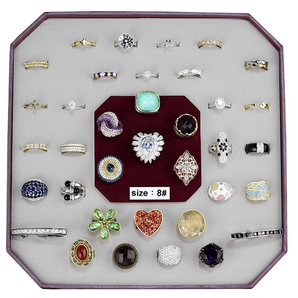 012-SIZE8 - Assorted Brass Ring with Assorted  in Assorted