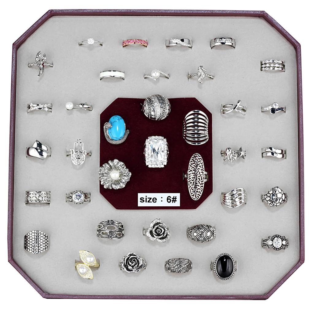 016-SIZE6 - Assorted Brass Ring with Assorted  in Assorted