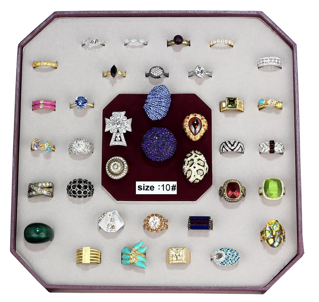 016-SIZE8 - Assorted Brass Ring with Assorted  in Assorted