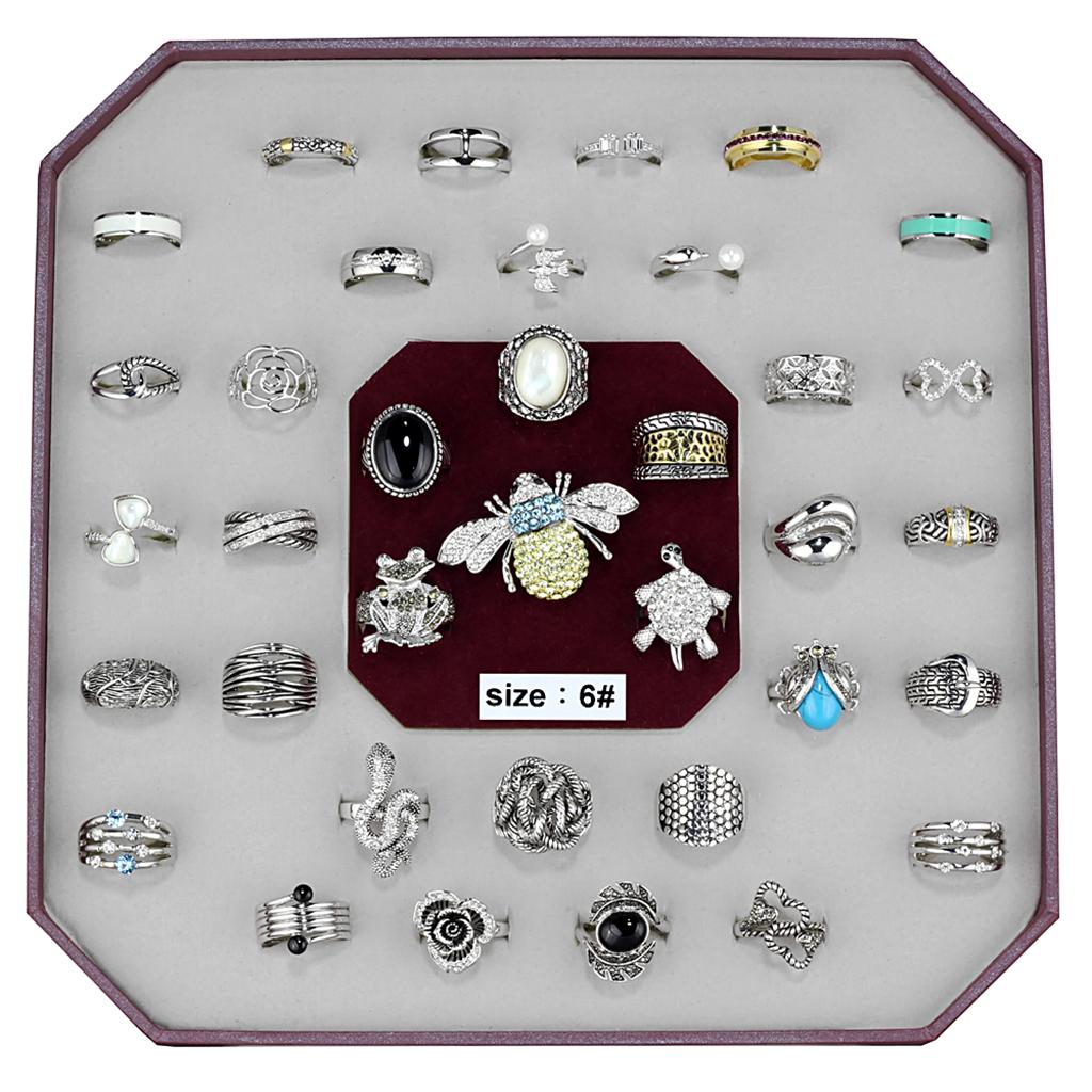 017-SIZE6 - Assorted Brass Ring with Assorted  in Assorted