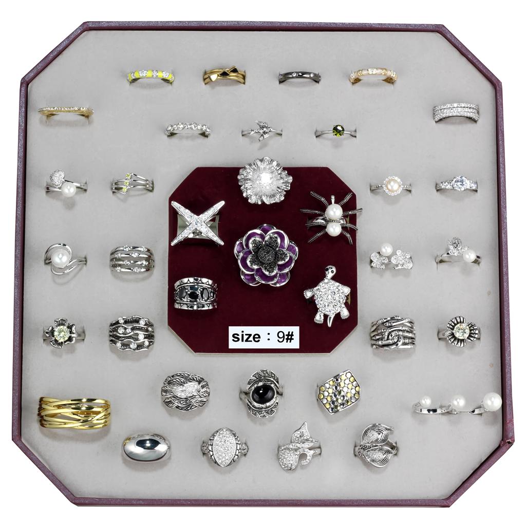 017-SIZE9 - Assorted Brass Ring with Assorted  in Assorted