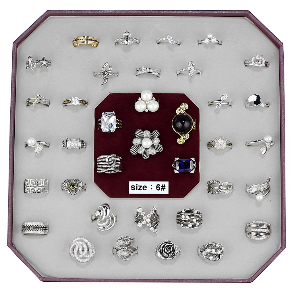 018-SIZE6 - Assorted Brass Ring with Assorted  in Assorted