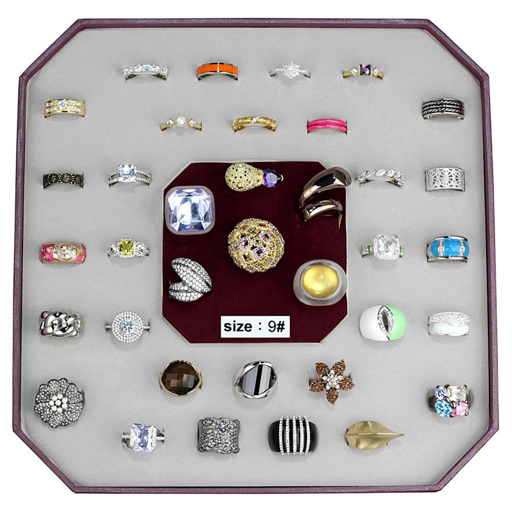 019-SIZE9 - Assorted Brass Ring with Assorted  in Assorted