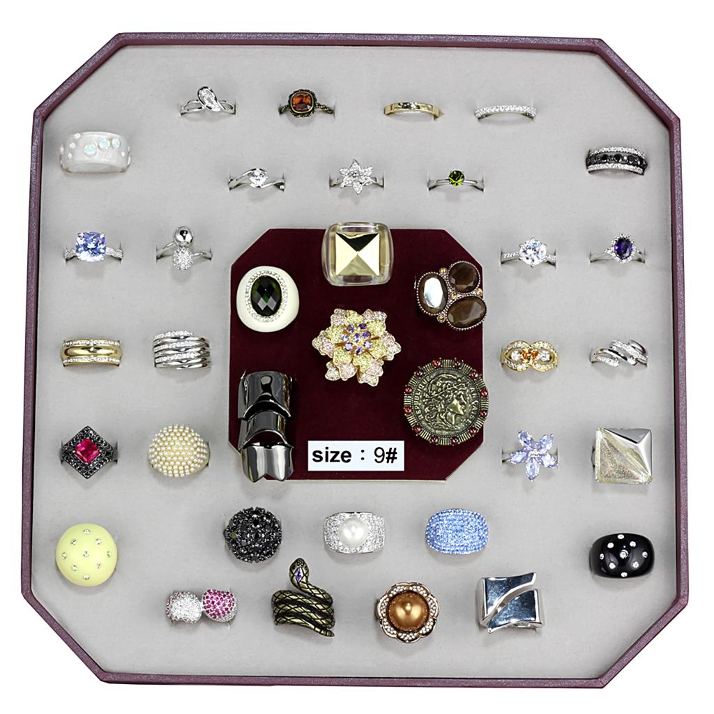 020-SIZE9 - Assorted Brass Ring with Assorted  in Assorted