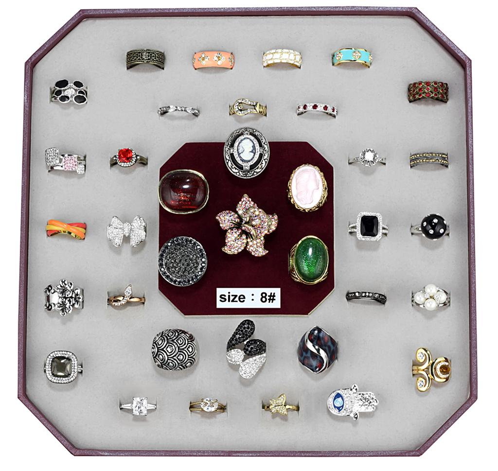 021-SIZE8 - Assorted Brass Ring with Assorted  in Assorted