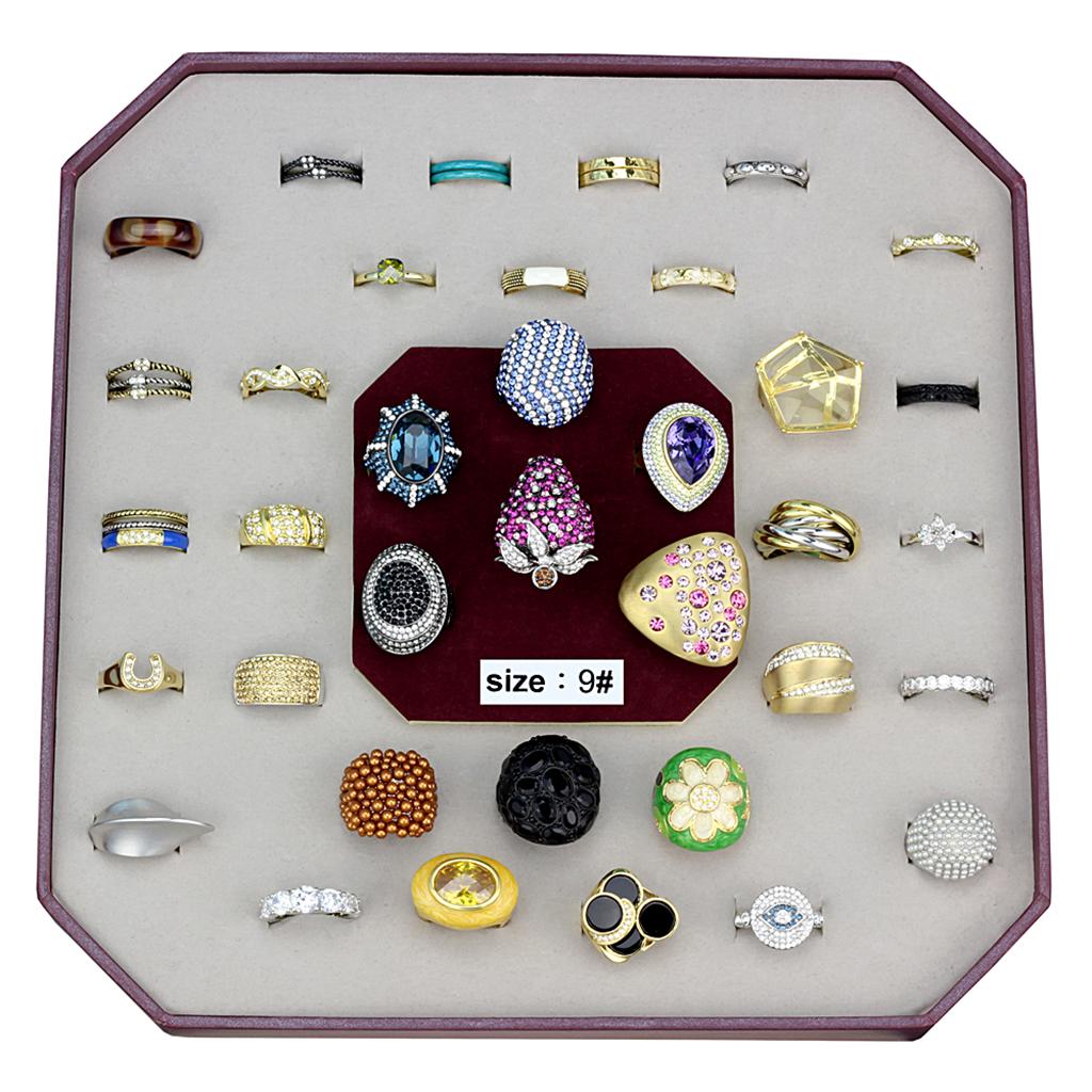 026-SIZE9 - Assorted Brass Ring with Assorted  in Assorted