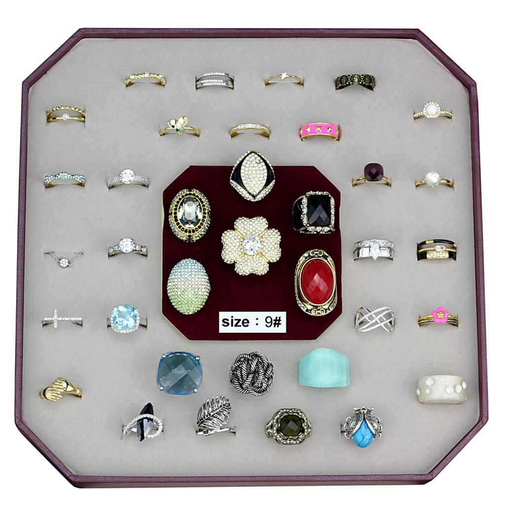 027-SIZE9 - Assorted Brass Ring with Assorted  in Assorted