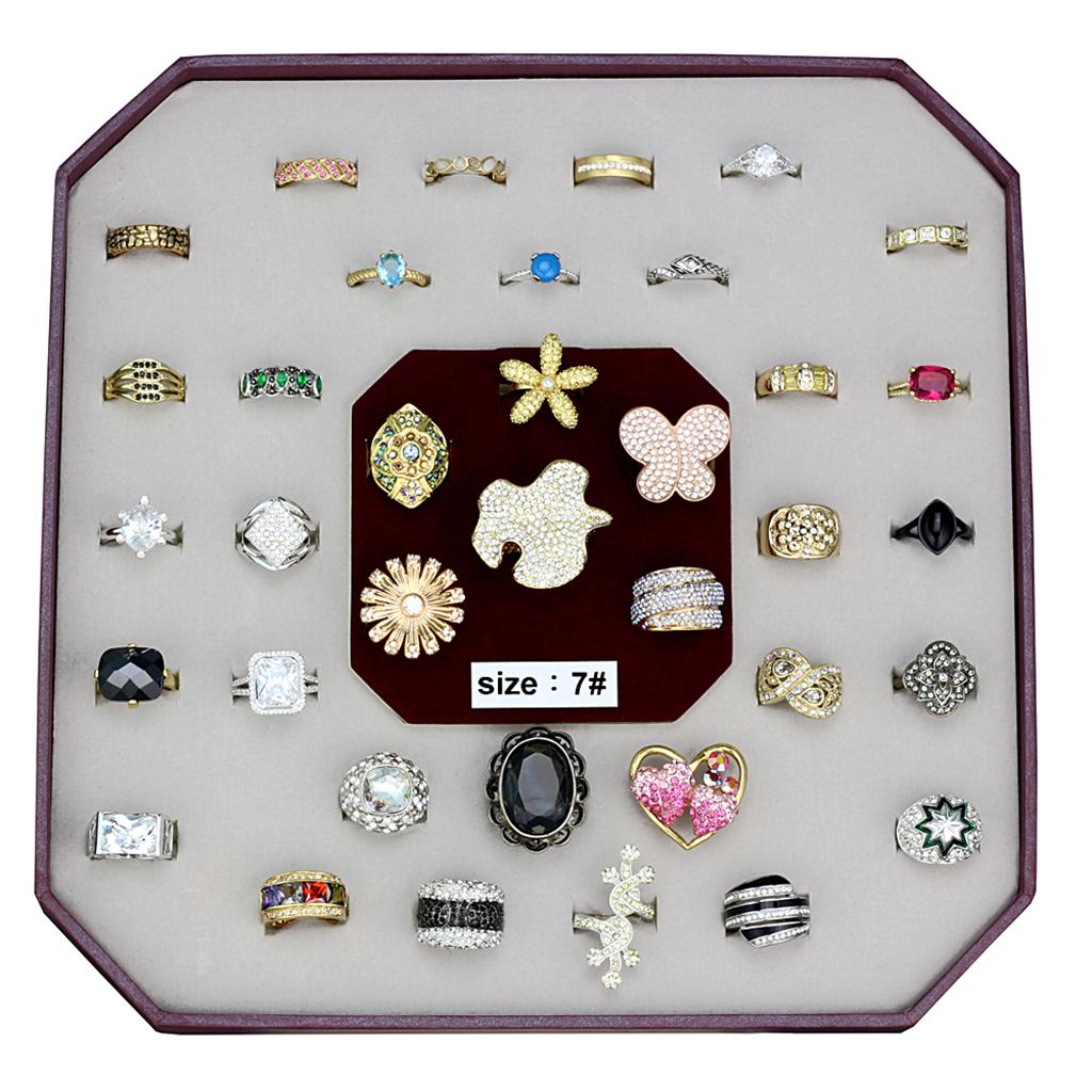028-SIZE7 - Assorted Brass Ring with Assorted  in Assorted