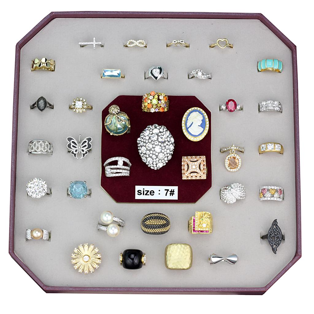 029-SIZE7 - Assorted Brass Ring with Assorted  in Assorted