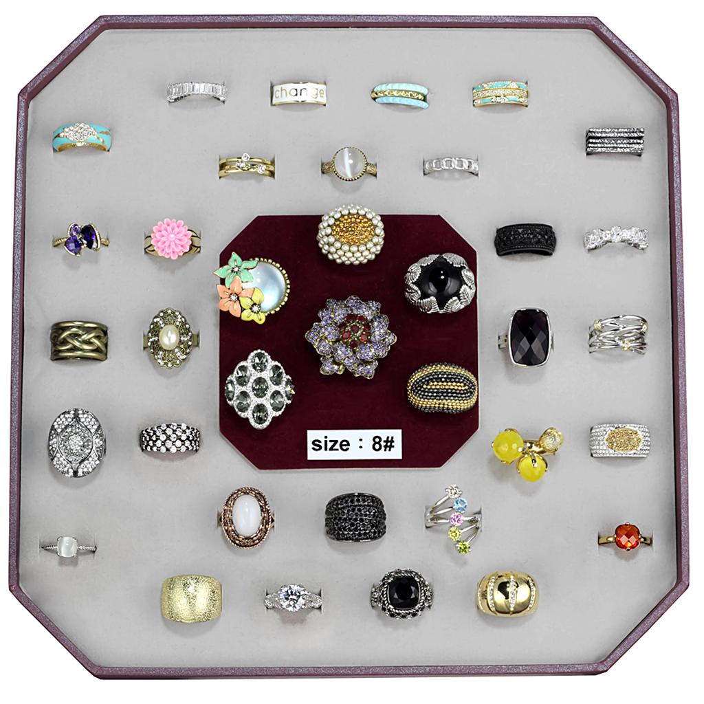029-SIZE8 - Assorted Brass Ring with Assorted  in Assorted