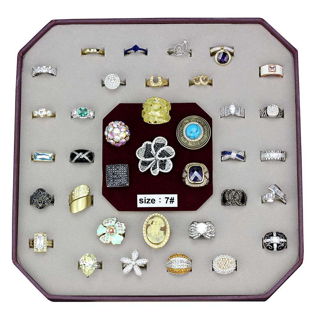 030-SIZE7 - Assorted Brass Ring with Assorted  in Assorted