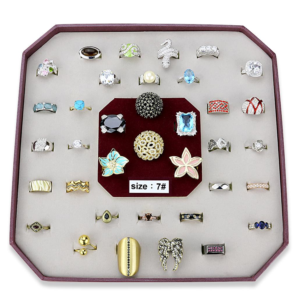 031-SIZE7 - Assorted Brass Ring with Assorted  in Assorted