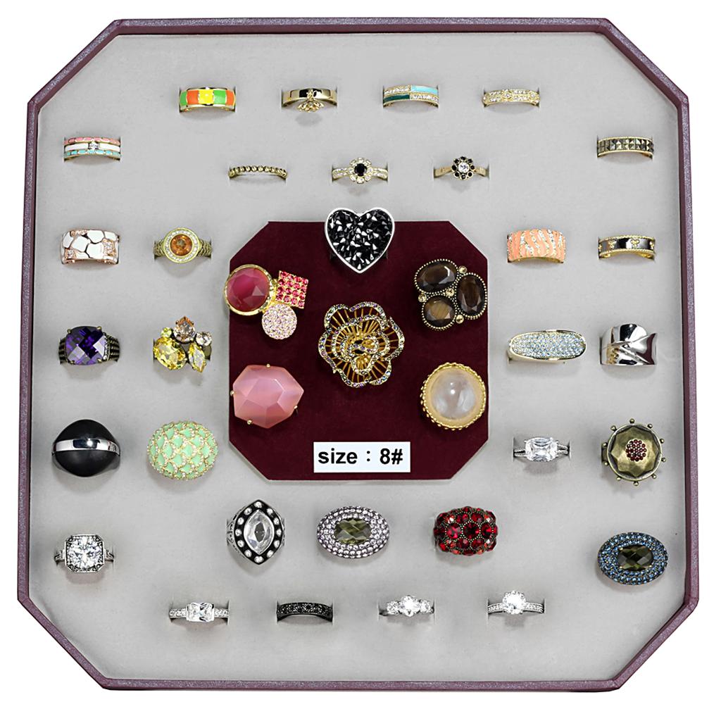 031-SIZE8 - Assorted Brass Ring with Assorted  in Assorted