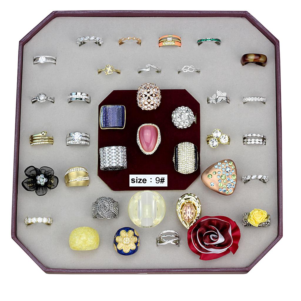 031-SIZE9 - Assorted Brass Ring with Assorted  in Assorted